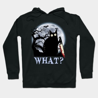 Black Cat What Murderous With Knife Halloween Shirt Hoodie